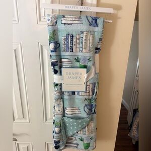Draper James Light Blue Book & Floral Throw Blanket